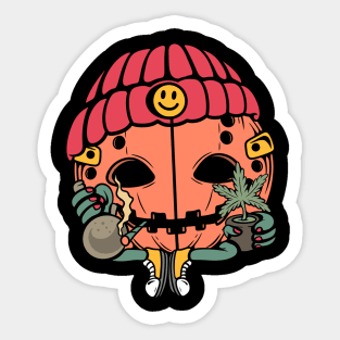 Halloween and 420 Sticker